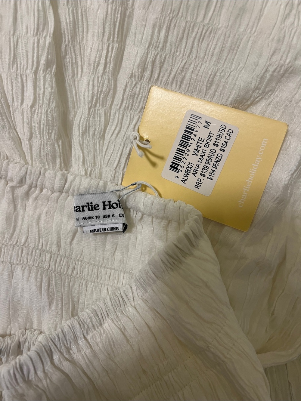 Charlie Holiday White Crinkled Maxi Skirt - Picture 2 of 2